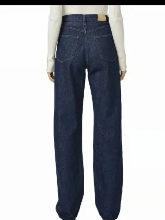 PAIGE DENIM SAWYER WIDE LEG COVERED MADELLA DARK INDIGO WASH JEANS NWT $269 27 W - Picture 6 of 12